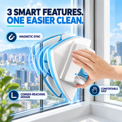 🪟 Double-Sided Magnetic Window Cleaner – Clean Outside Glass Without Leaning Out the Window