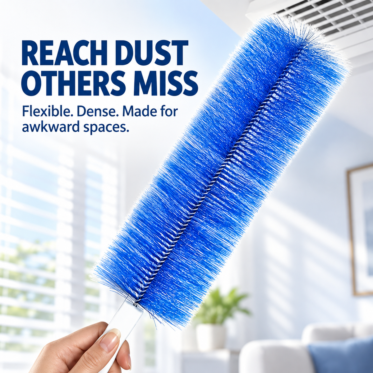 2Pcs🧹 Flexible Multi-Surface Dusting Brush – Reach Fans, Blinds, Vents & Tight Spaces