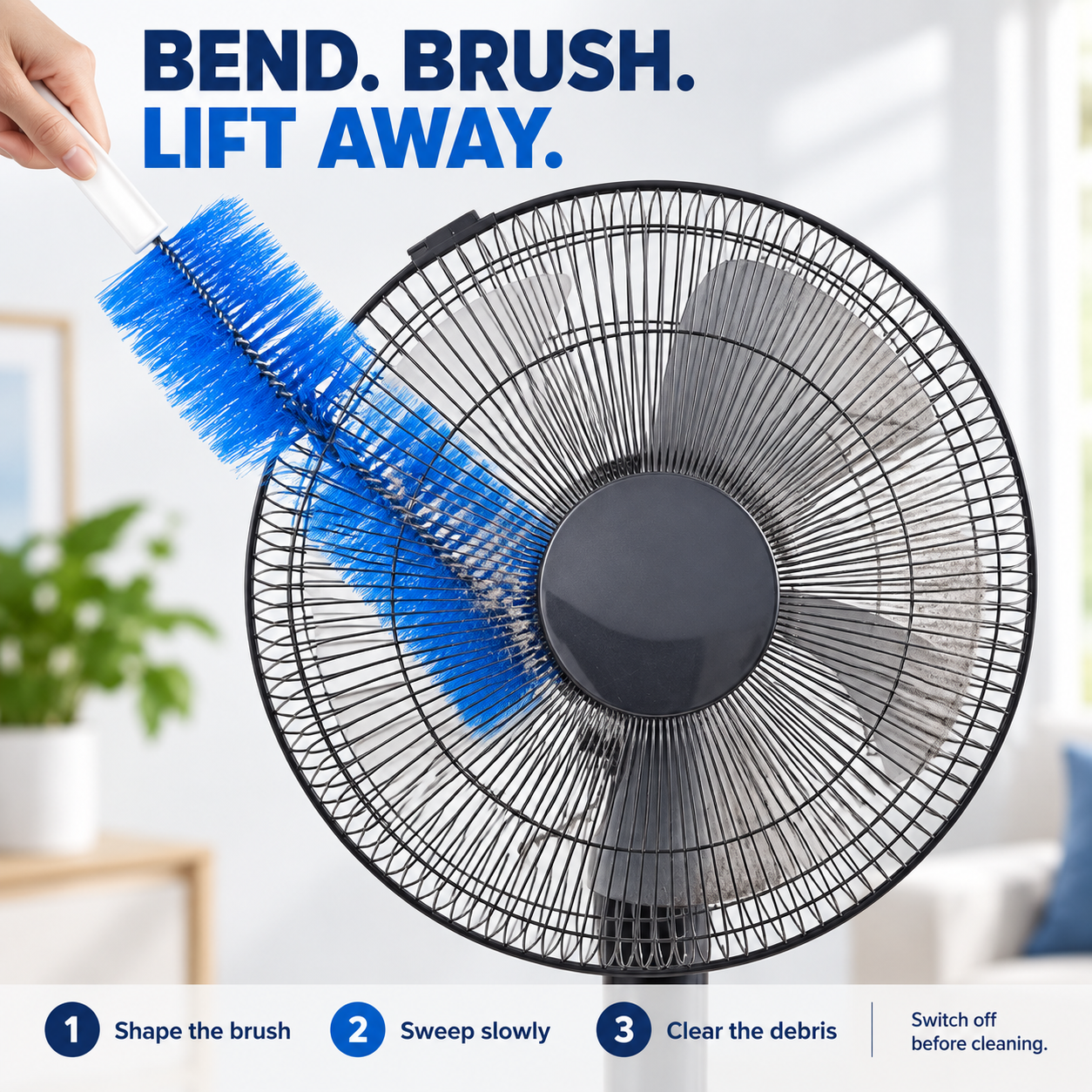 2Pcs🧹 Flexible Multi-Surface Dusting Brush – Reach Fans, Blinds, Vents & Tight Spaces