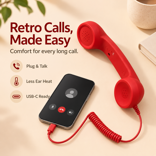 ☎️ Retro Phone Handset for Smartphone | Classic Vintage Call Experience