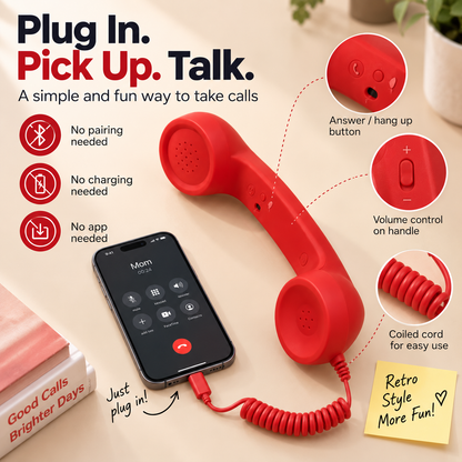 ☎️ Retro Phone Handset for Smartphone | Classic Vintage Call Experience