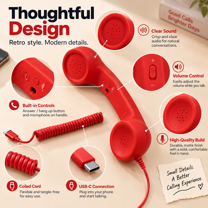 ☎️ Retro Phone Handset for Smartphone | Classic Vintage Call Experience