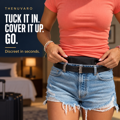 🛡 Hidden Belt Travel Wallet – Concealed Passport, Phone, Cash & Card Pouch