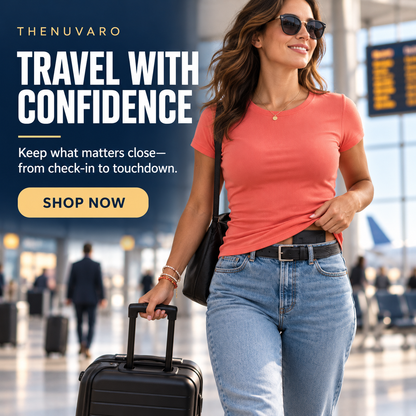 🛡 Hidden Belt Travel Wallet – Concealed Passport, Phone, Cash & Card Pouch