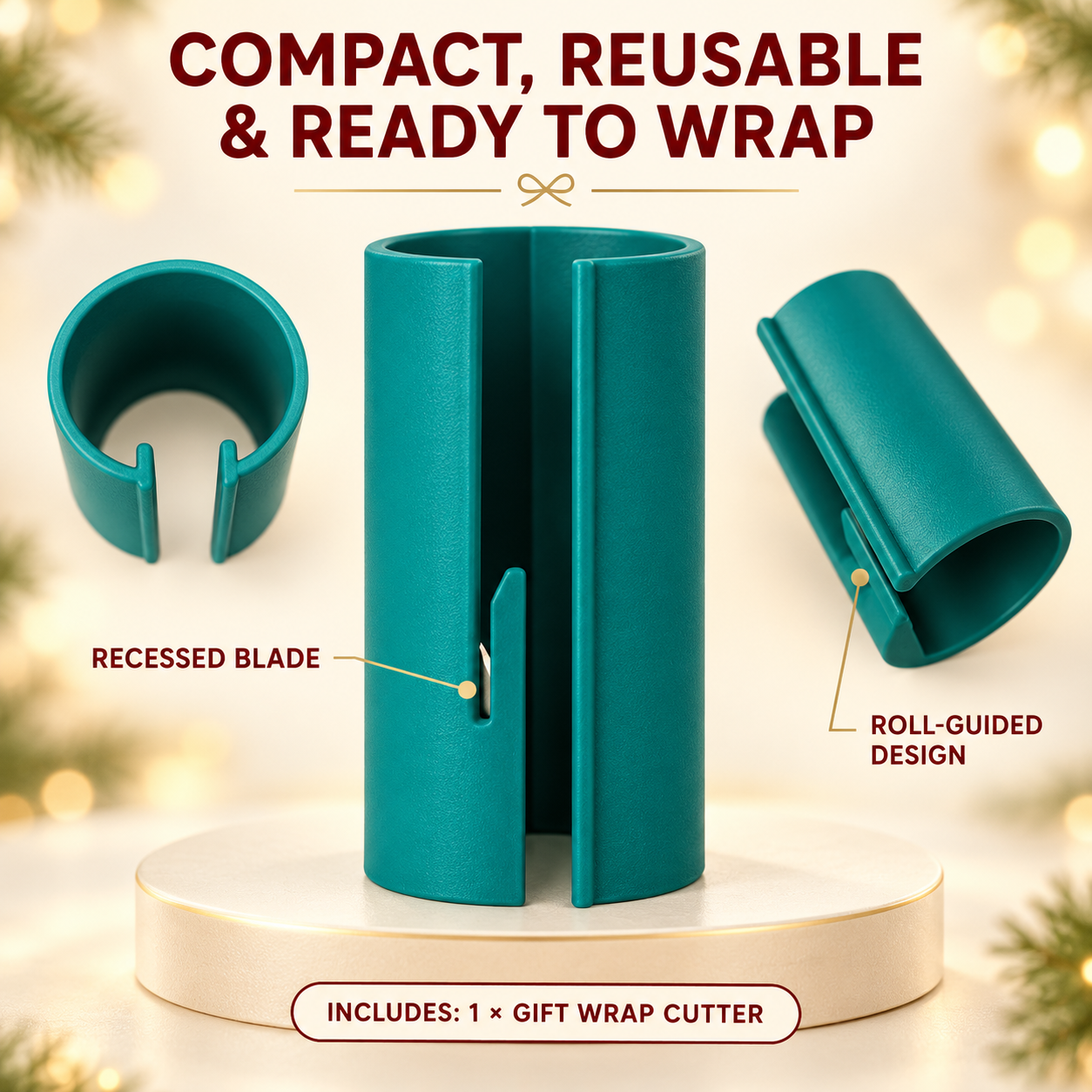 🎁 One-Slide Gift Wrap Cutter – Clean, Straight Cuts Without Scissors