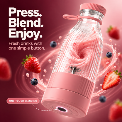 🥤 Portable Blend & Go Smoothie Bottle – One-Touch Shakes Anywhere