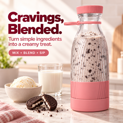 🥤 Portable Blend & Go Smoothie Bottle – One-Touch Shakes Anywhere