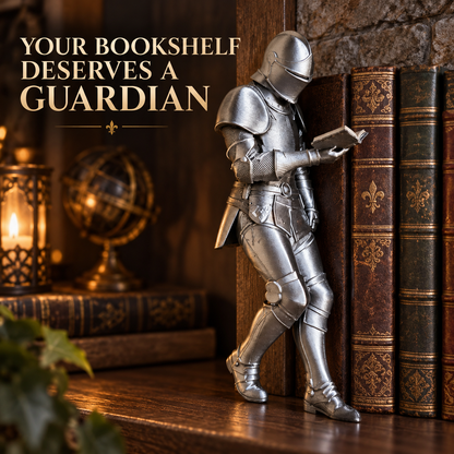 ⚔️ Medieval Reading Knight Statue – Dark Fantasy Bookshelf Guardian Decor