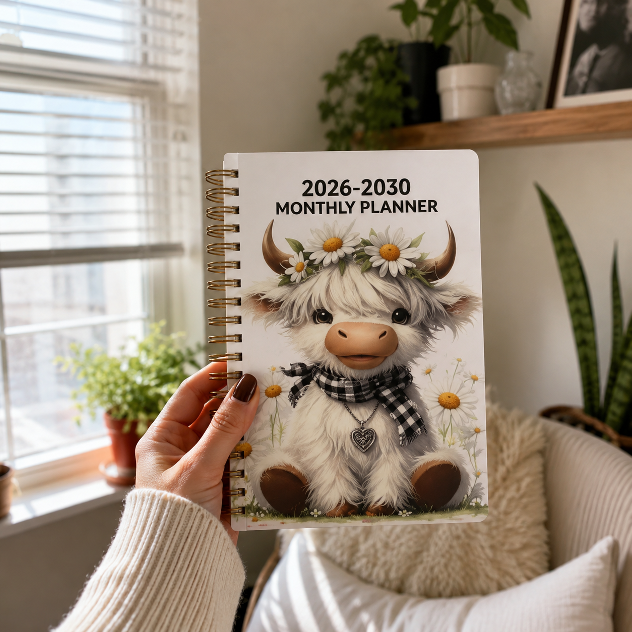 🐮 2026–2030 Highland Cow Monthly Planner – 5-Year Calendar