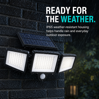 Brighten Every Corner 💡 TriBeam 2500LM Solar Motion Security Light with Remote