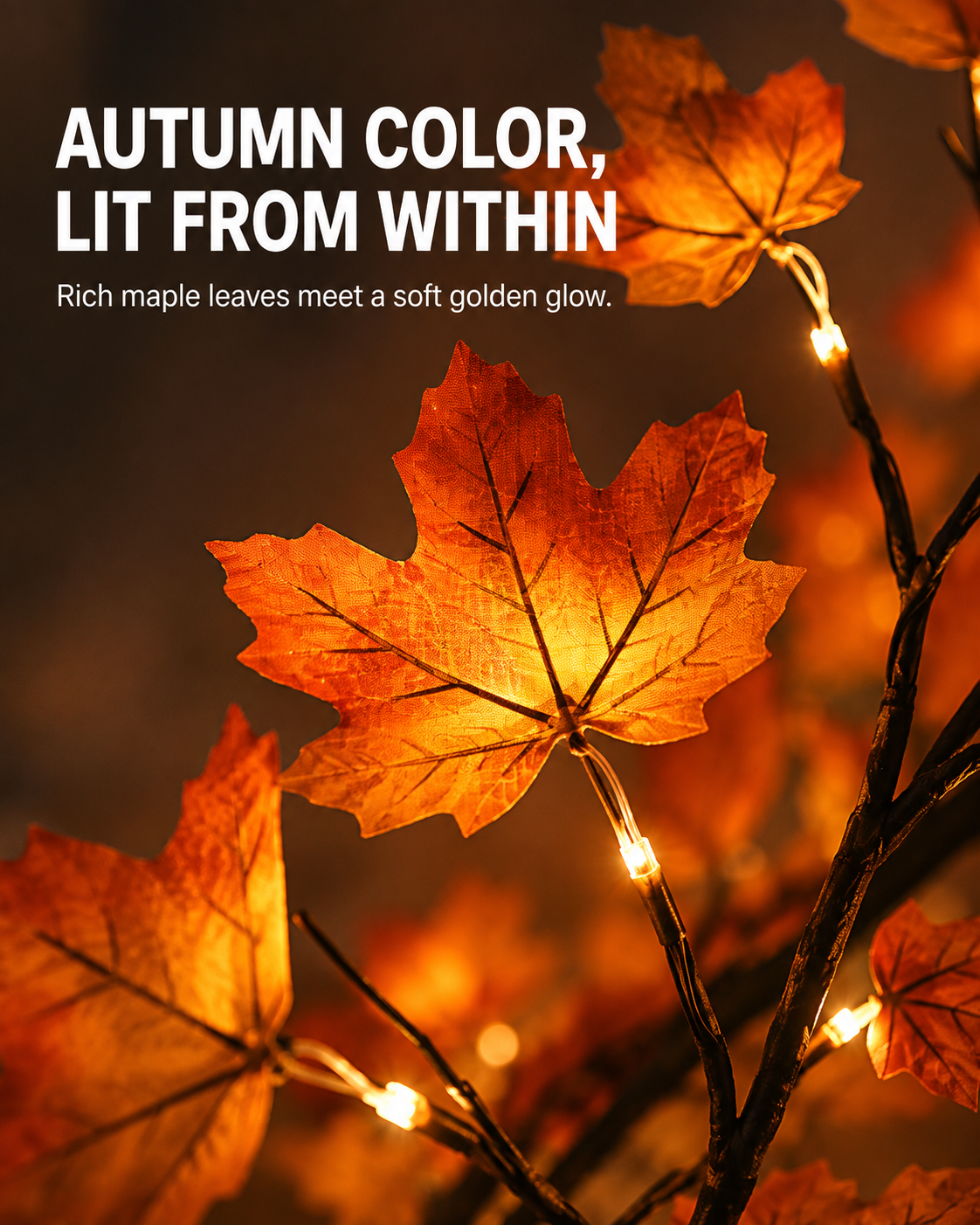 Glow Into Fall 🍁 Pre-Lit Autumn Maple Tree Table Lamp