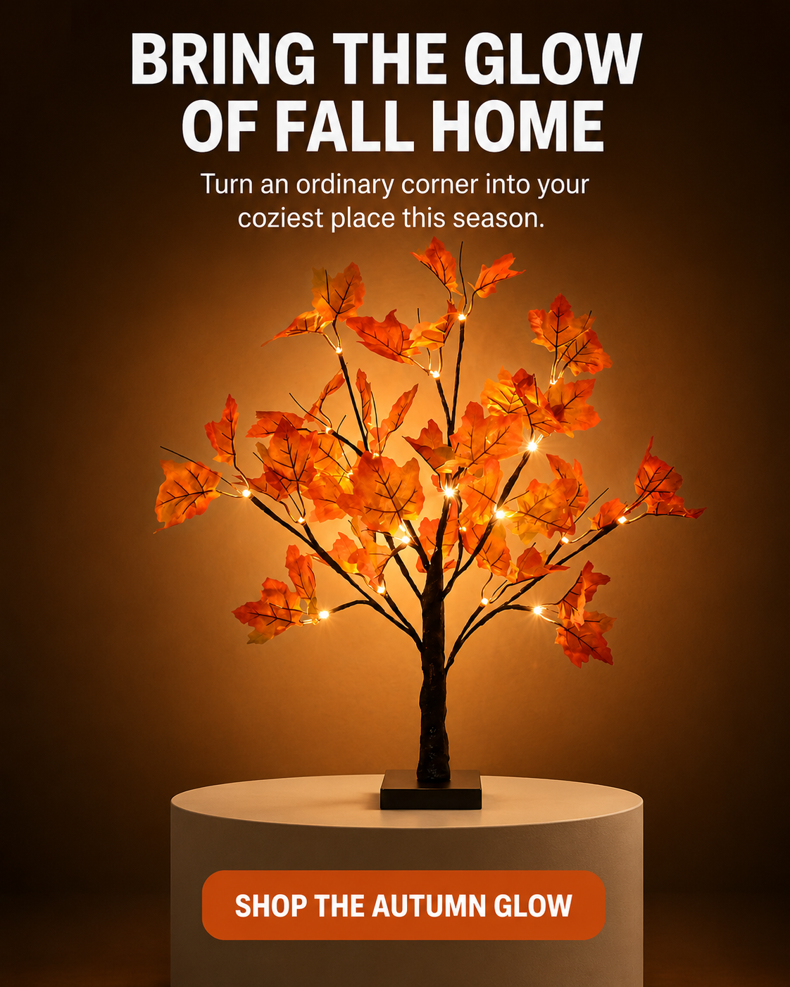 Glow Into Fall 🍁 Pre-Lit Autumn Maple Tree Table Lamp