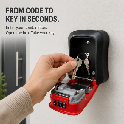 Never Get Locked Out Again 🔐 | 4-Digit Wall-Mounted Key Lock Box