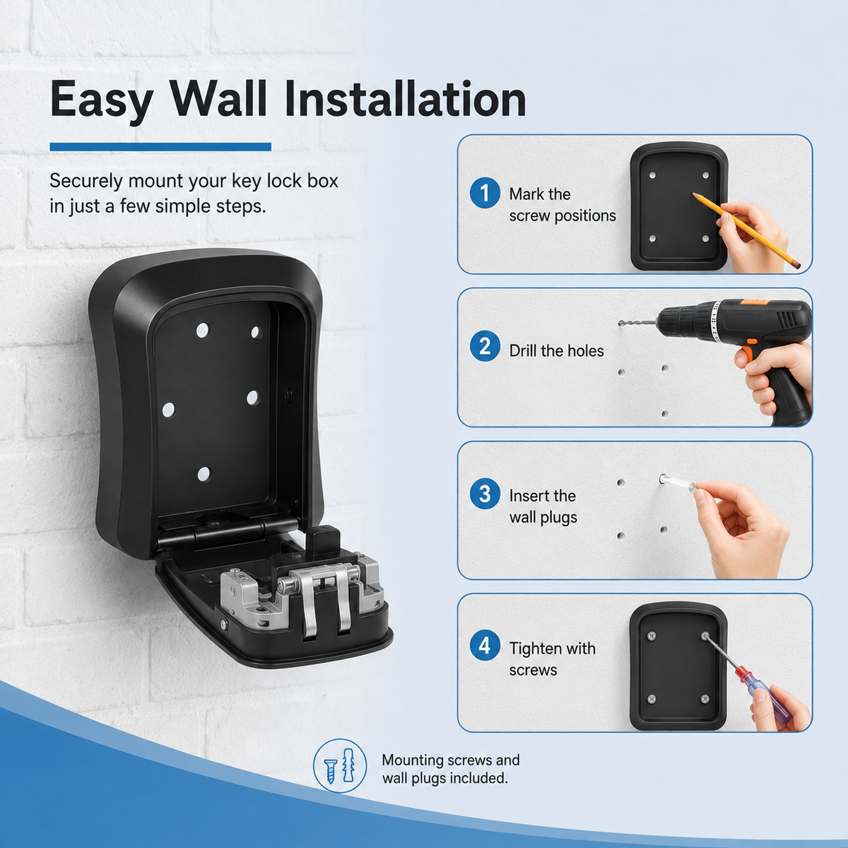 🔐Never Get Locked Out Again! | 4-Digit Wall-Mounted Key Lock Box 🛡️