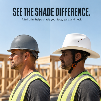 Cowboy-Style Full-Brim Hard Hat 🤠 | White & Black