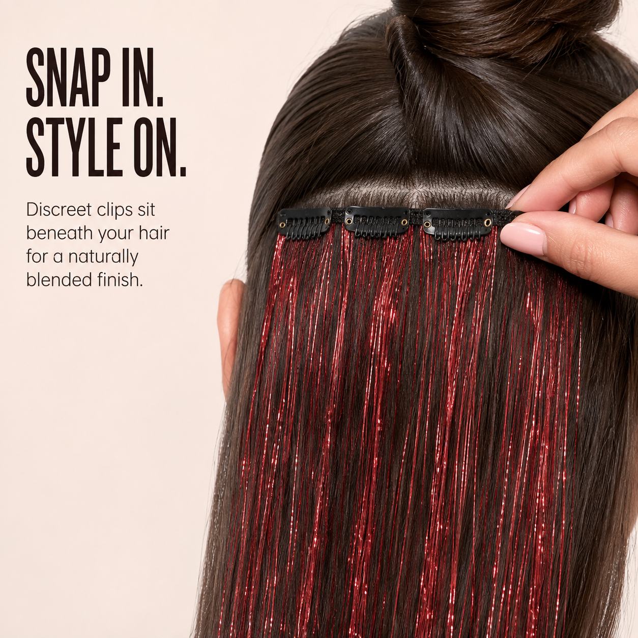 Clip-In Hair Tinsel Extensions – Instant Sparkle, No Permanent Color