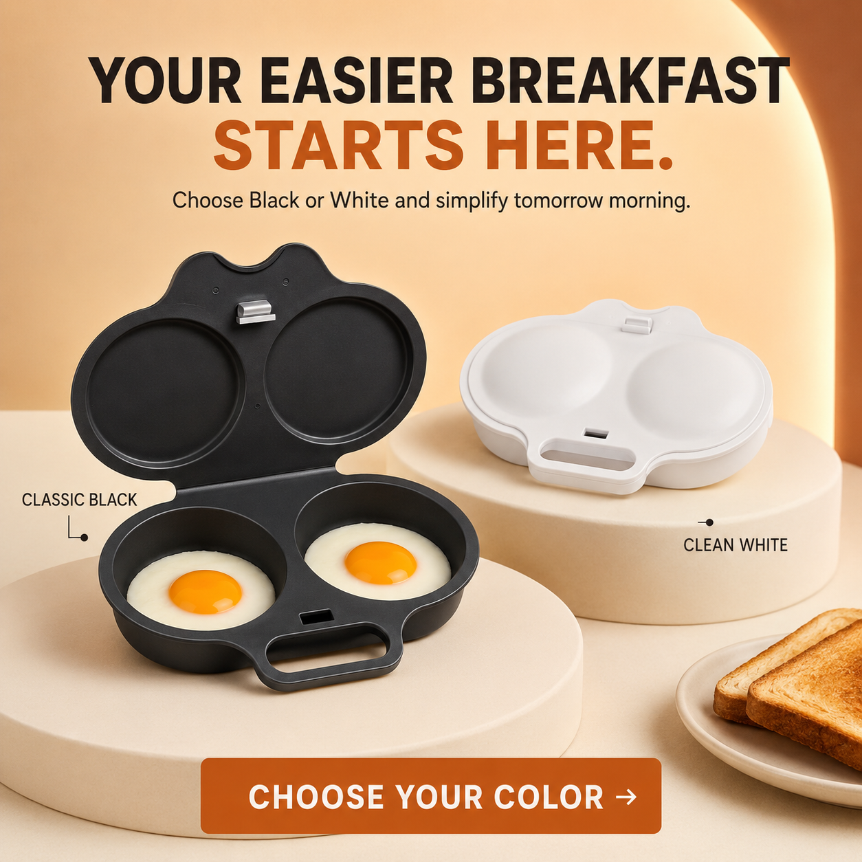 🍳 2-Egg Microwave Poacher – Easy Dual-Cavity Breakfast Cooker