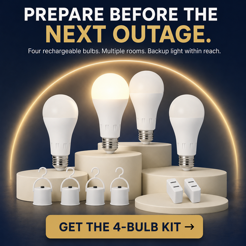 4-Pack Rechargeable Emergency LED Bulbs – Stay Ready for Power Outages 💡