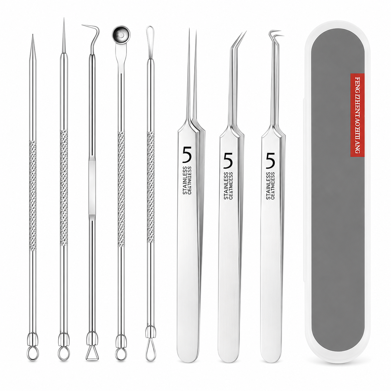 ✨ Precision Blackhead Tweezer Set – 3 Stainless Steel Tip Styles