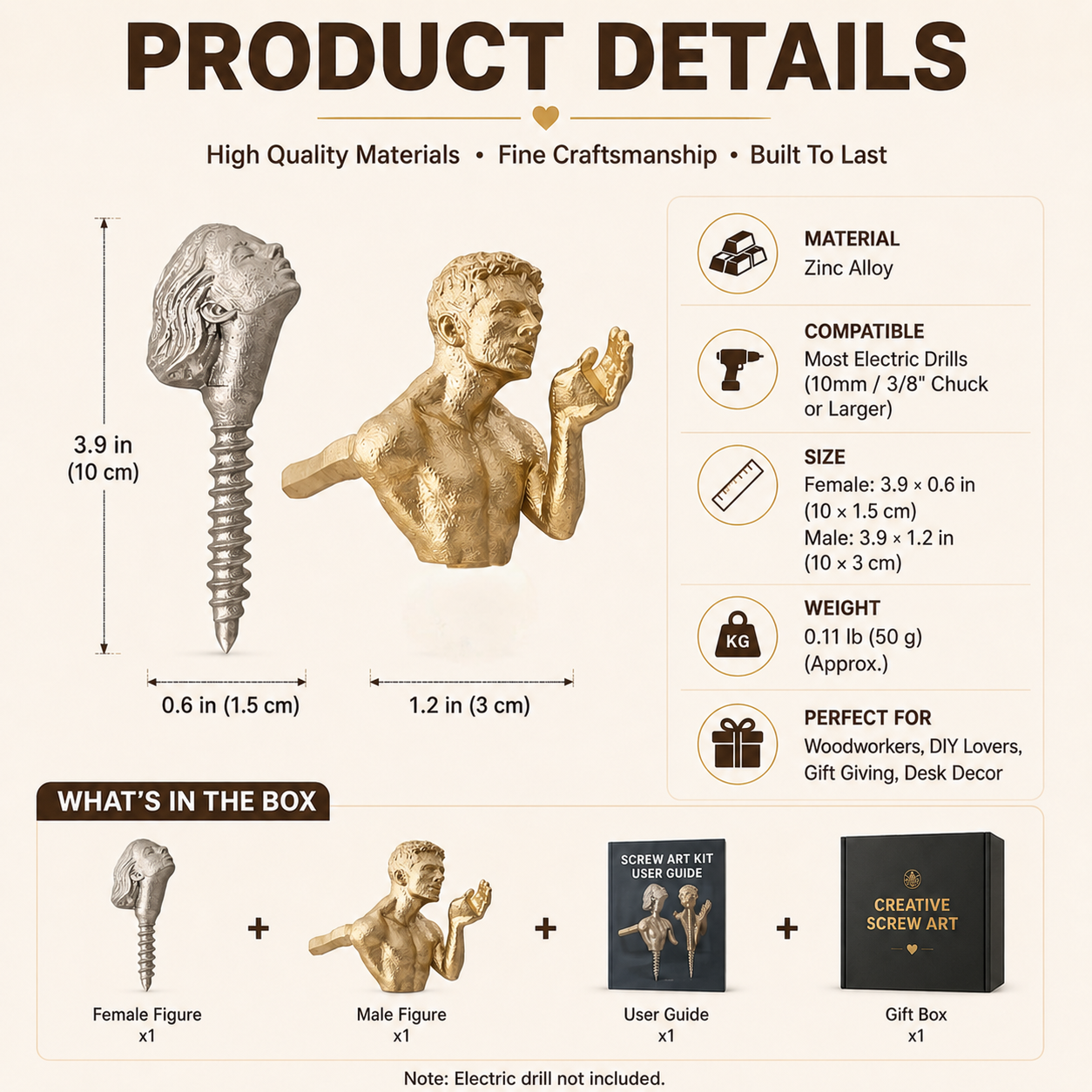 Creative Screw Art Kit – DIY Mechanical Sculpture Gift For Makers & Woodworkers