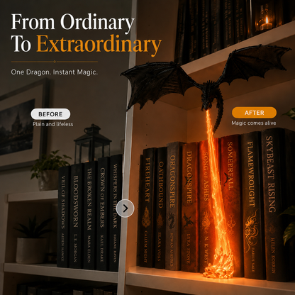 🔥 LAST DAY 50% OFF-🐉 Fire-Breathing Dragon Bookshelf Lamp – Fantasy LED Shelf Decor