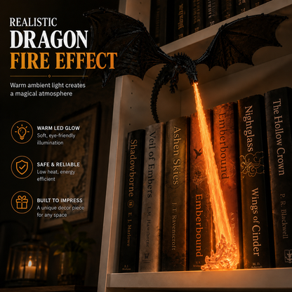 🔥 LAST DAY 50% OFF-🐉 Fire-Breathing Dragon Bookshelf Lamp – Fantasy LED Shelf Decor