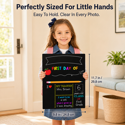 🎒 Reusable First & Last Day School Milestone Board – Personalized Photo Sign