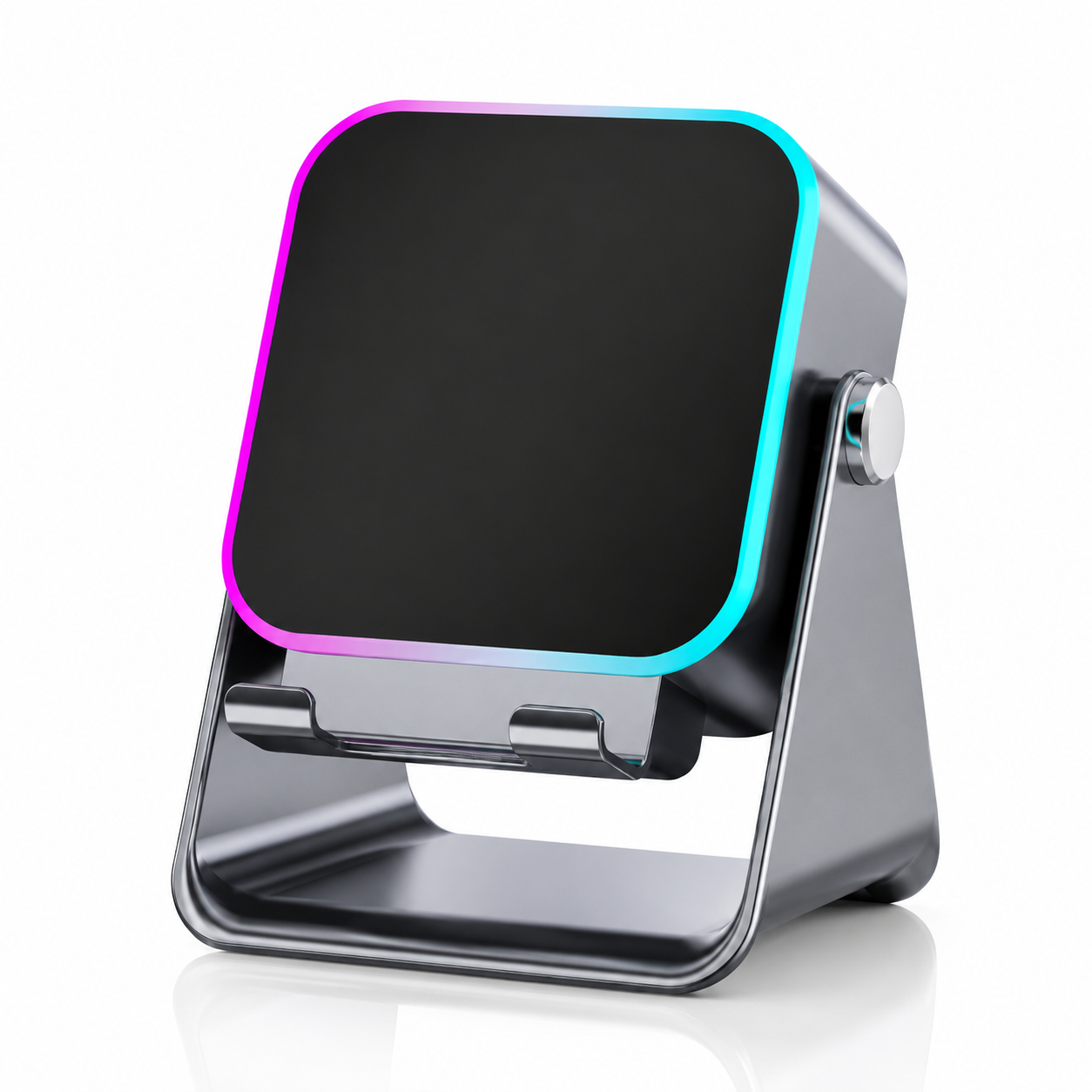 🎵 5-in-1 Wireless Induction Speaker & Adjustable Phone Stand with RGB Light