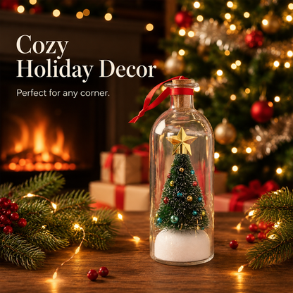 Recordable Christmas Tree Message Bottle | Personalized Holiday Decor Gift