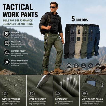 🔥LAST DAY 49%---Men's Tactical Pants | Water-Resistant Outdoor Work Pants with Utility Pockets