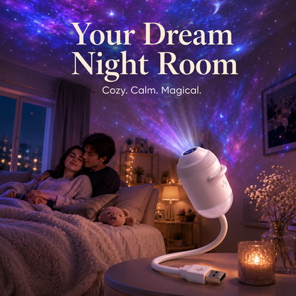 Galaxy Star Projector Night Light – Transform Your Room into a Dreamy Starry Sky with 24 Projection Films