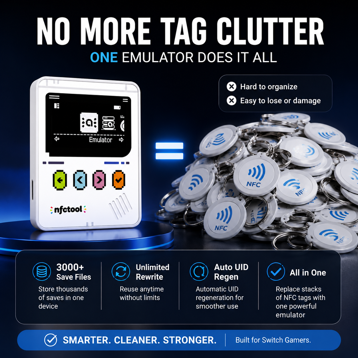 JORREP Pro NFC Emulator | 3000+ Saves & OLED Screen