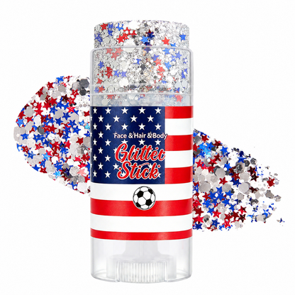 4th of July Red White Blue Glitter Stick – Patriotic Body & Face Glitter