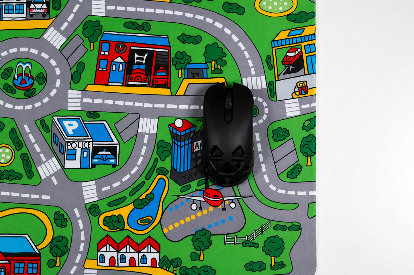 🛣️ Nostalgic Road Map Desk Mat – Retro City Mouse Pad