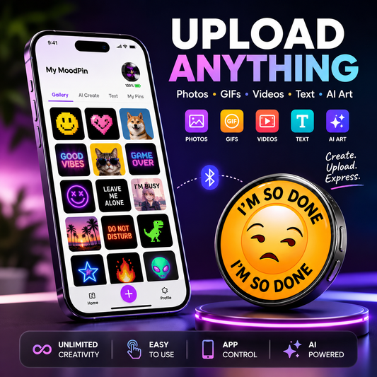 Mood Badge | Custom Digital Pin for Photos, GIFs & Messages