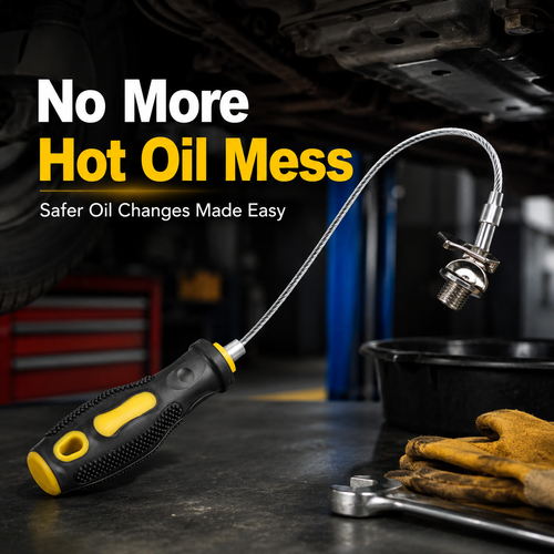 Magnetic Oil Drain Plug Remover Tool | 14 Inch Anti-Scald Flexible Sump Plug Tool