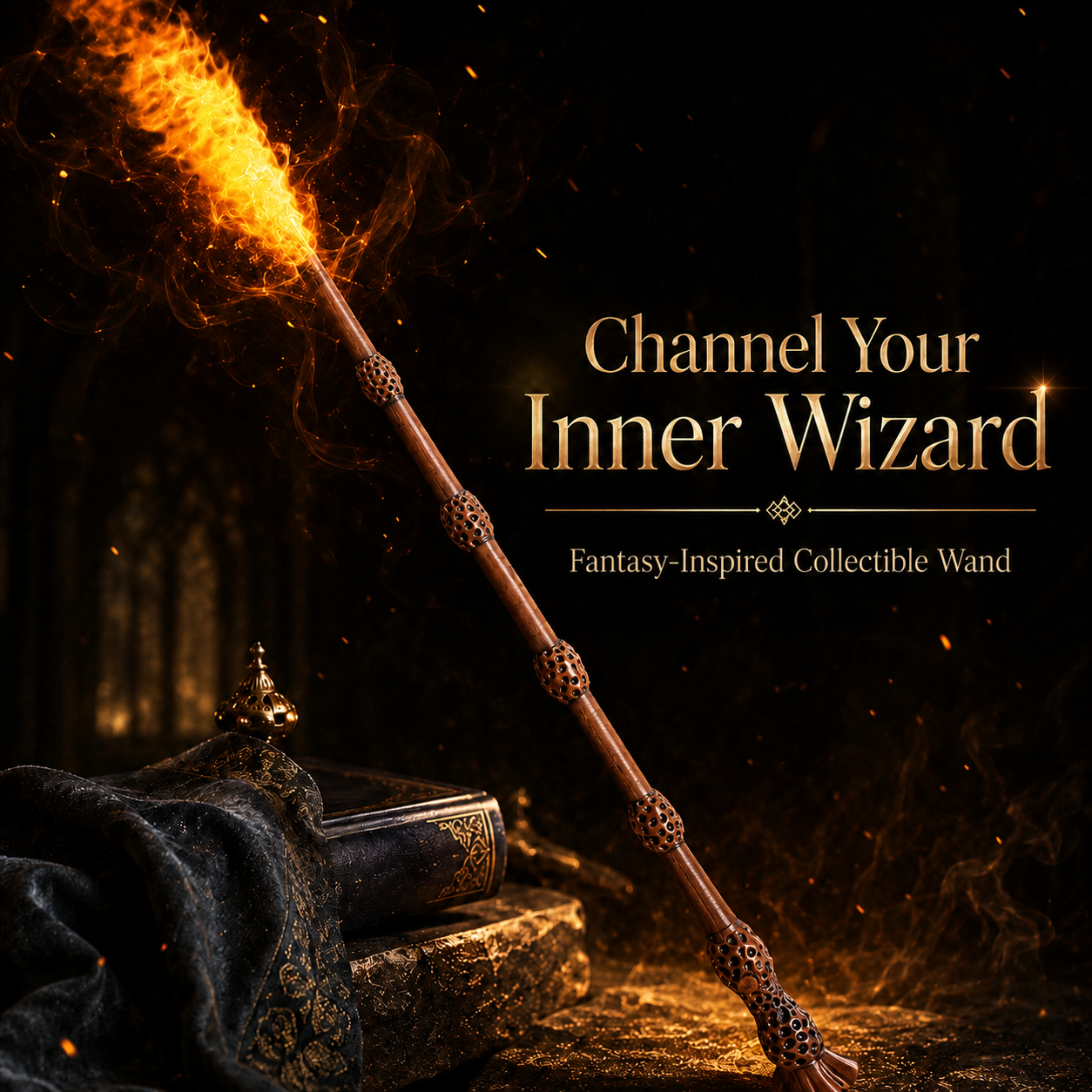 Magical Fantasy Wizard Wand – Handcrafted Look Cosplay Prop & Collector Gift