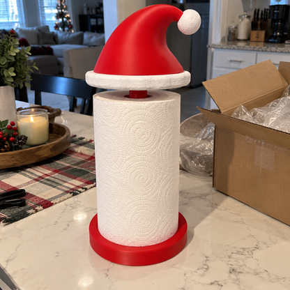 50% OFF🎅🎄 Santa Hat Paper Towel Holder – Festive Christmas Kitchen Decor 🎁