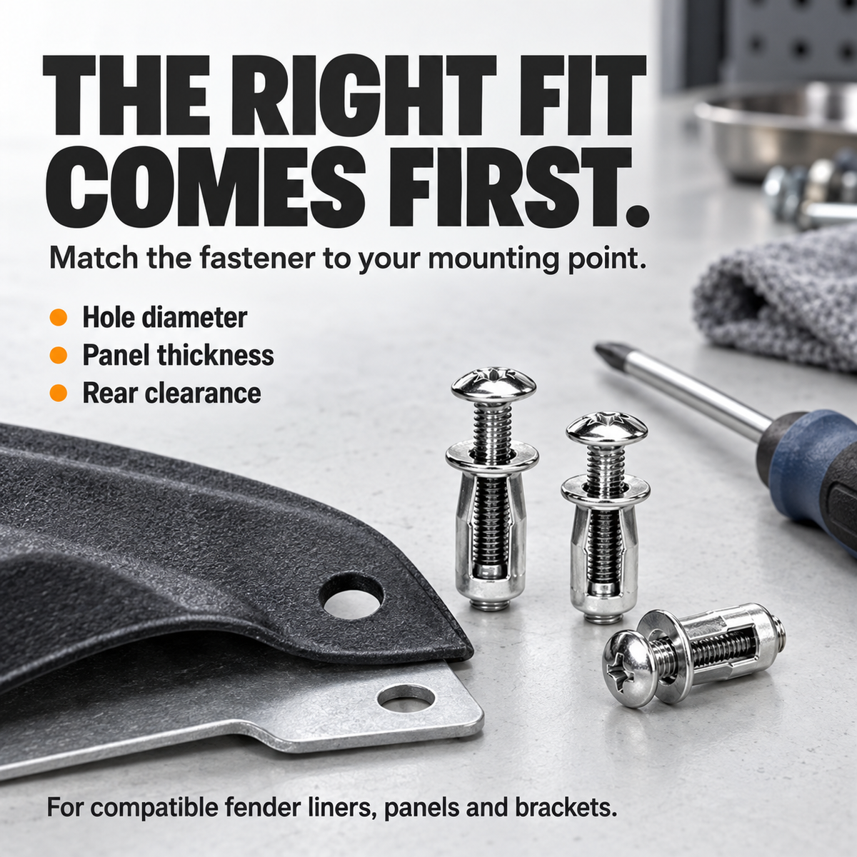 🔩 30-Set Metal Expansion Fastener Kit – Secure Loose Fender Liners & Panels