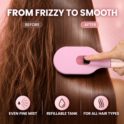 3-in-1 Refillable Mist Spray Hair Brush – Hydrate, Detangle & Massage