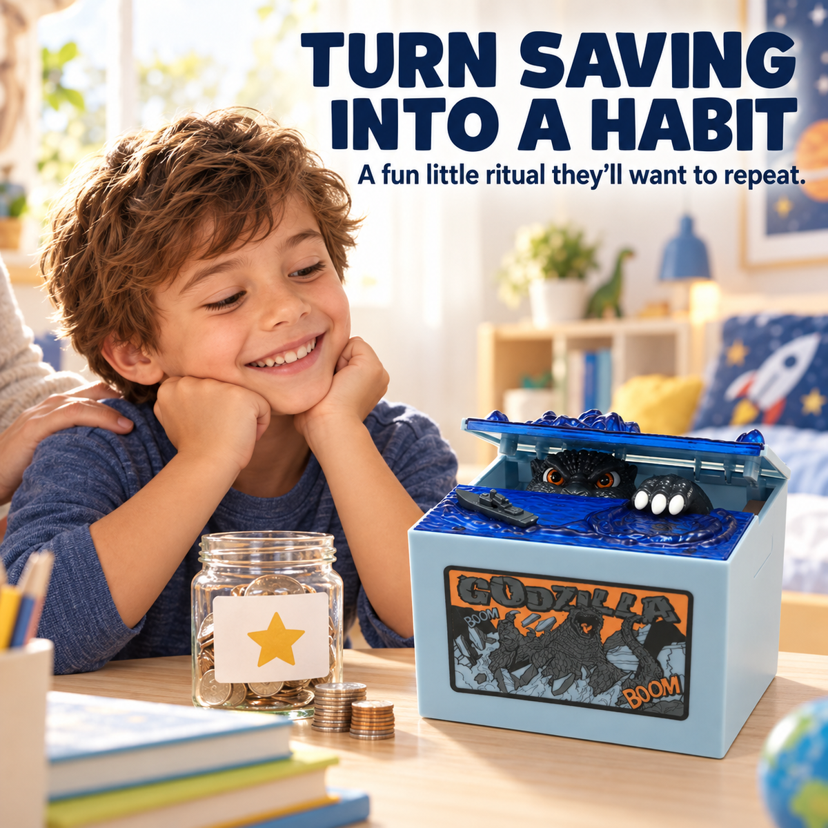 Interactive Dinosaur Coin-Stealing Piggy Bank – Musical Moving Savings Box & Fun Gift for Kids