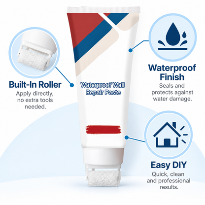 🥳2026 HOT SALE🥳💞50K+ SOLD! 🥩🍴 48% OFF!All-in-One Wall Repair Paste with Roller Brush