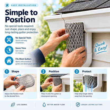🍂🛡️ Flexible Aluminum Gutter Leaf Guard – Keep Leaves Out, Let Water Flow
