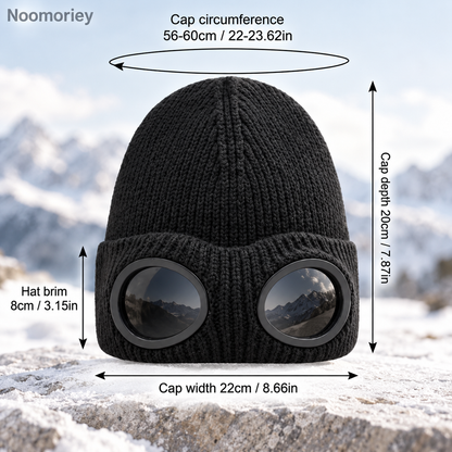 😎 Goggle Beanie Winter Hat🧢 – Funny Knit Pull-Down Hat with Built-In Lenses😂