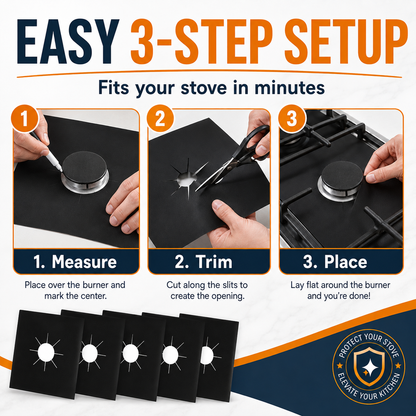 🧽 Reusable Gas Stove Burner Liners – Cook More, Scrub Less