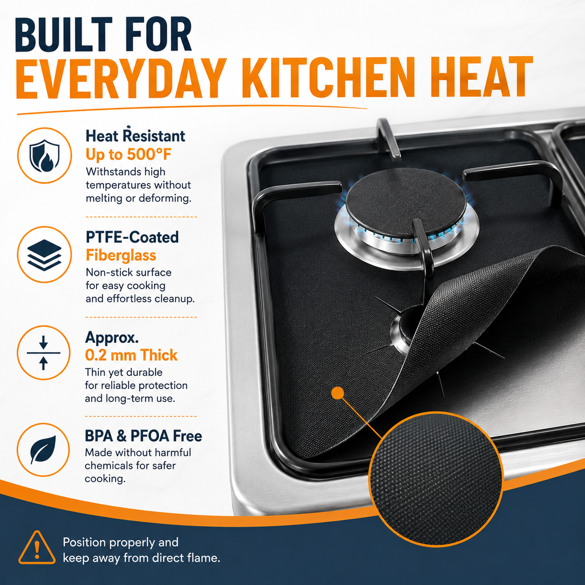 🧽 Reusable Gas Stove Burner Liners – Cook More, Scrub Less
