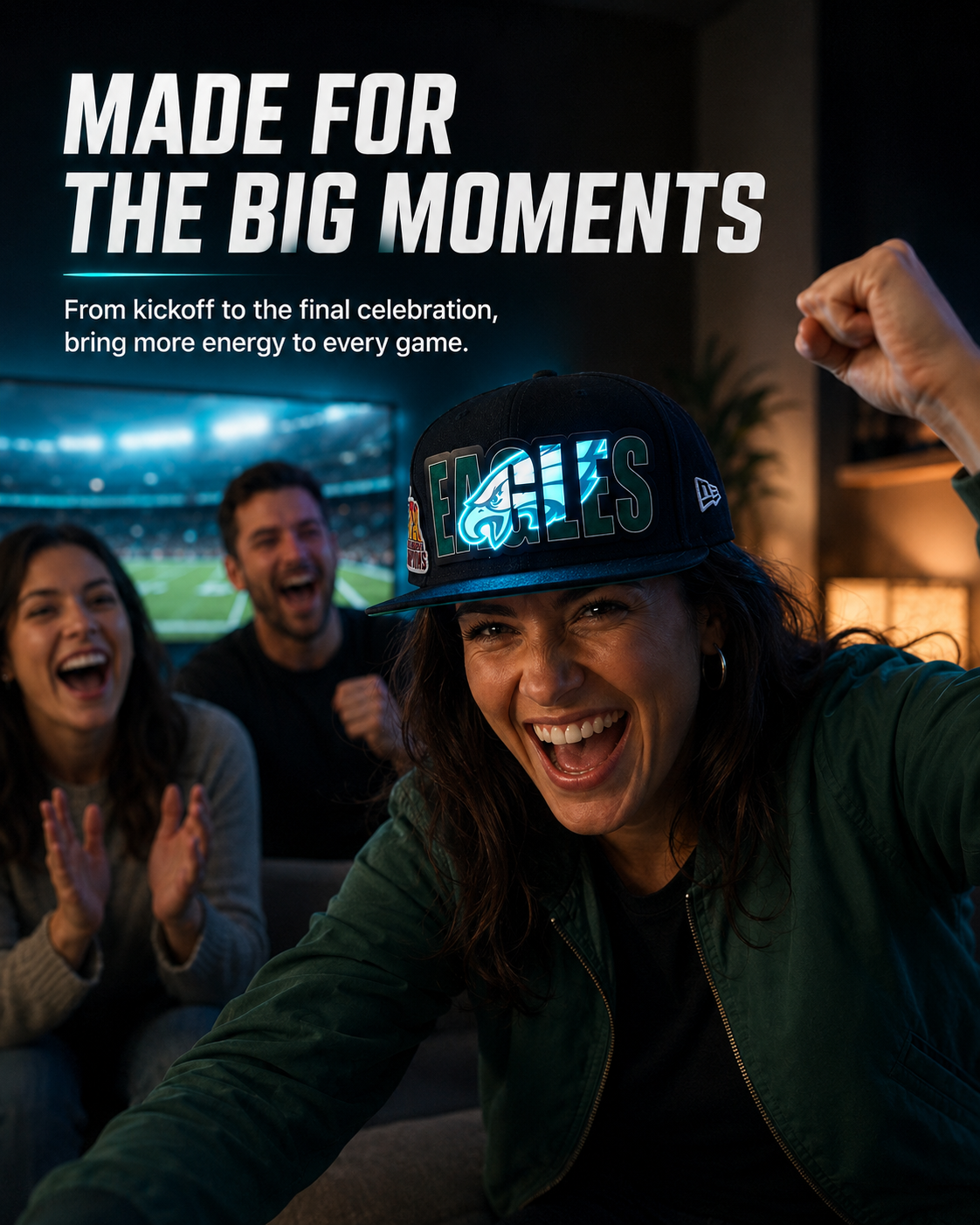 Animated Light-Up Football Fan Cap – Dynamic Game-Day Glow ⚡