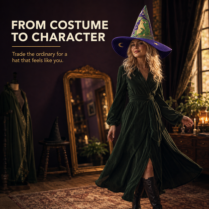 Quilted Patchwork Witch Hat – Choose Your Magical Pattern ✨
