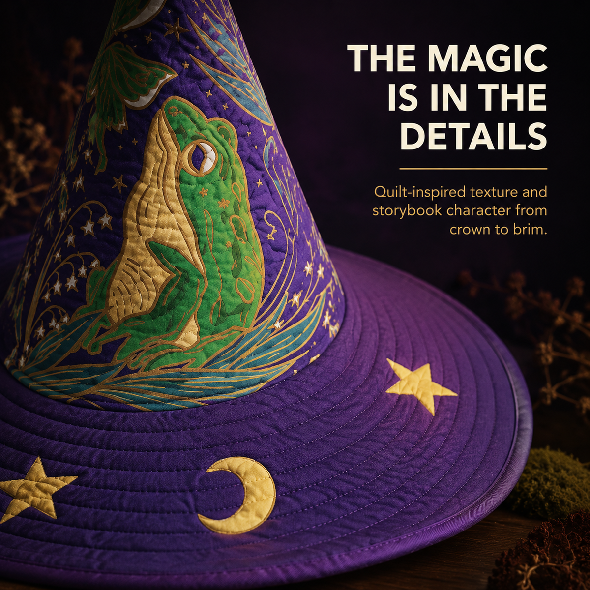Quilted Patchwork Witch Hat – Choose Your Magical Pattern ✨