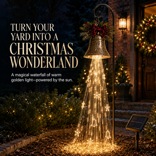 Solar Christmas Bell Waterfall Lights – Magical Outdoor Holiday Décor